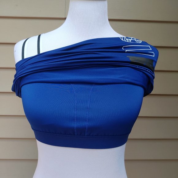 🔴SOLD🔴 Reebok Activchill Fitness Tank Top Black Blue Print Gym Yoga Workout - Picture 4 of 16